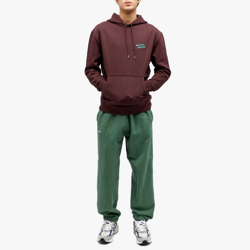Maison Kitsune Handwriting Regular Hoodie Dark Chocolate